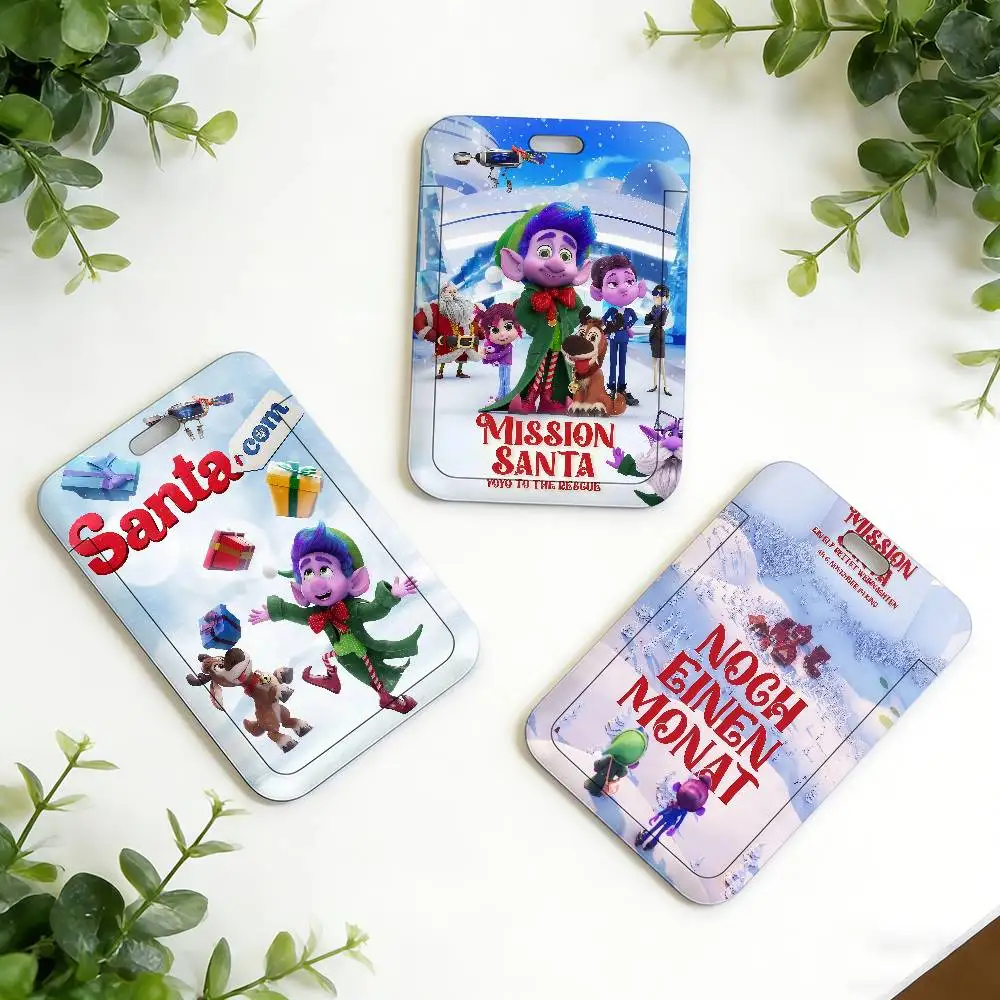 

Cartoon Mission Santa 2025 Card Holders Lanyards Door Card Case Hanging Rope Holder Neck Strap Business Card Gift