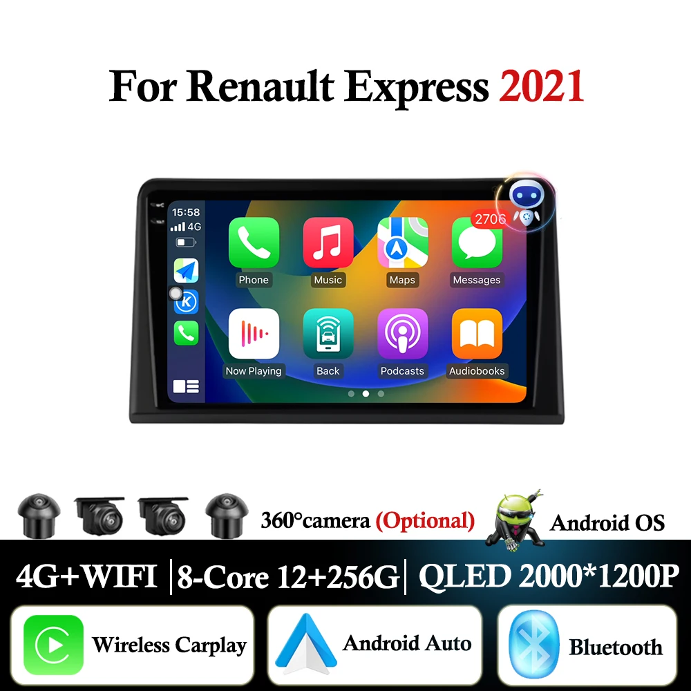 

Car Intelligent System For Renault Express 2021 Android Auto CarPlay Car Radio Video Multimedia Player WIFI+4G DSP Stereo
