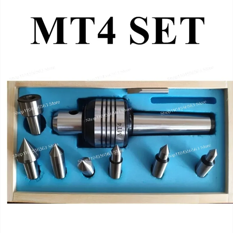 MT4 Interchangeable Tip Live Center Set: 7-Piece High Speed Precision Lathe Center, 6000 RPM, Best Quality