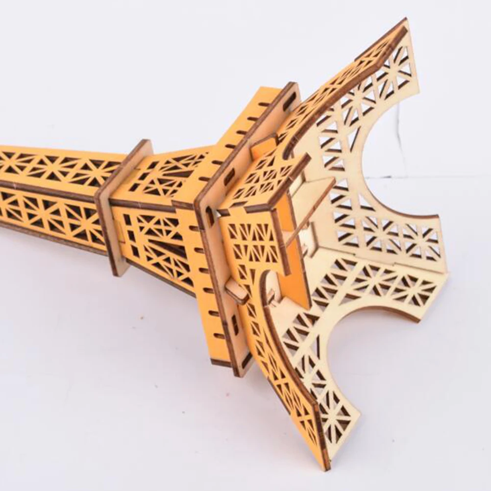 3D Wooden Eiffel Tower Diy Building For Kids Educational Assembly Teaser Game Kids 3D Puzzle Buildings Puzzle