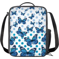 Butterfly Print Lunch Bag Women Insulated Thermal Lunch Box Cooler Tote Bag Reusable Food Organizer for Girls Boys Lightweight