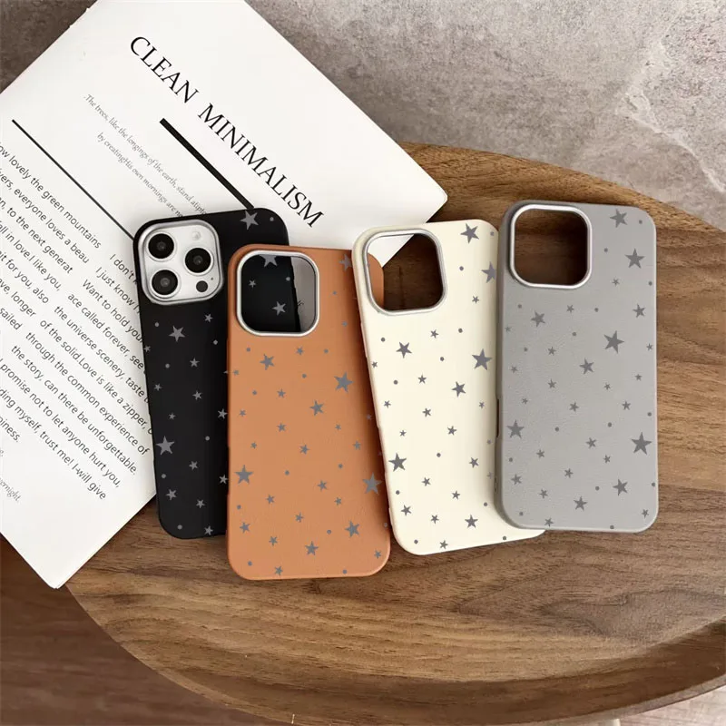 Ins coreano tela cheia cinza estrelas caso para samsung s25 ultra s24 s23 s22 s21 fe plus a56 5g a36 a26 a16 a55 a54 a53 capa macia