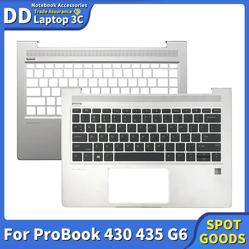 New For HP ProBook 430 435 G6 L44548-001 L44547-001 Palmrest Top Upper Case With US Keyboard Backlight Cover Laptop Shell Sliver