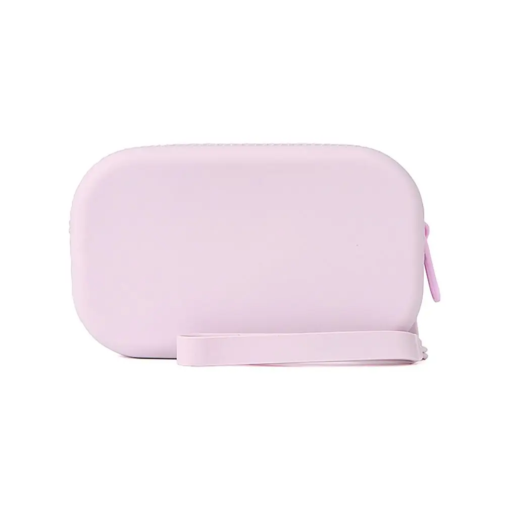 Silicone Smooth Zipper Earphone Bag Wallet Organizer Cosmetic Bag Coin Purse Women Girls