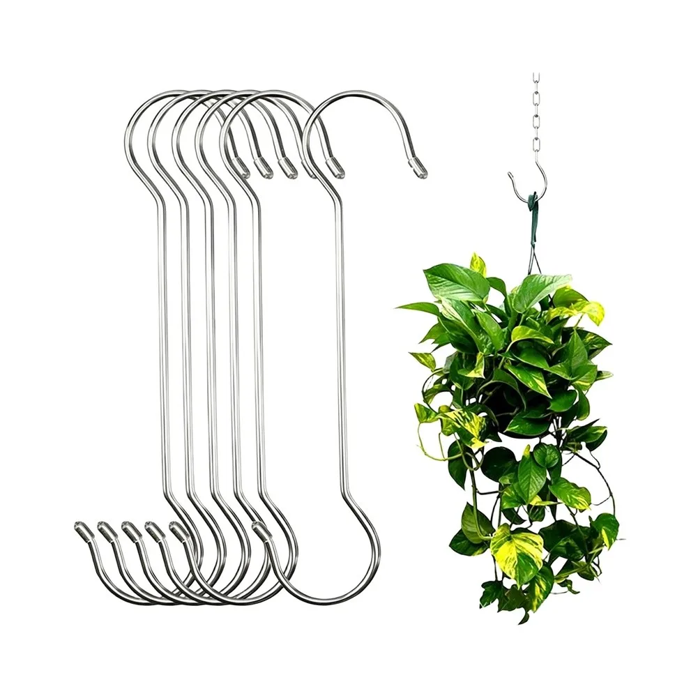 20pcs Garden S Hooks Metal for Hanging For Flower Bird Feeders Wind Chimes Outdoor Indoor Decor 30 cm and 40 cm