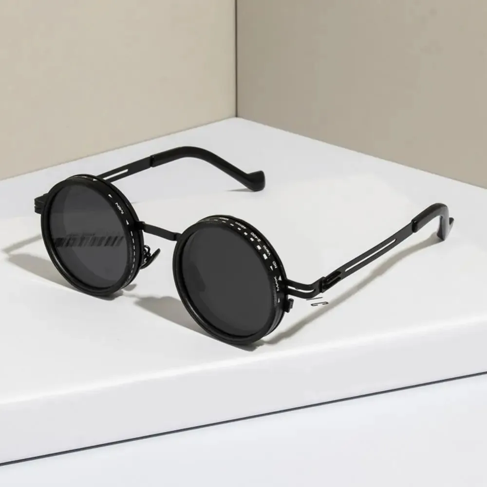 

Прозрачные 9-уровневые солнцезащитные очки для рыбалки с затемнением, противоположные линзы с футляром для очков, регулируемые солнцезащитные очки, круглые солнцезащитные очки с защитой от УФ-лучей для вождения