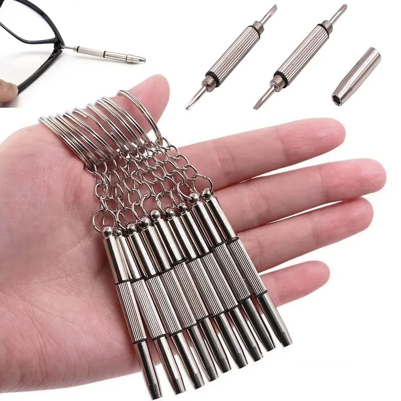 5/10/20pcs Mini Hand Glasses Screwdrivers Spectacle Repair Multifunction Sunglass Watch Glasses Screwdriver Set With Keychain