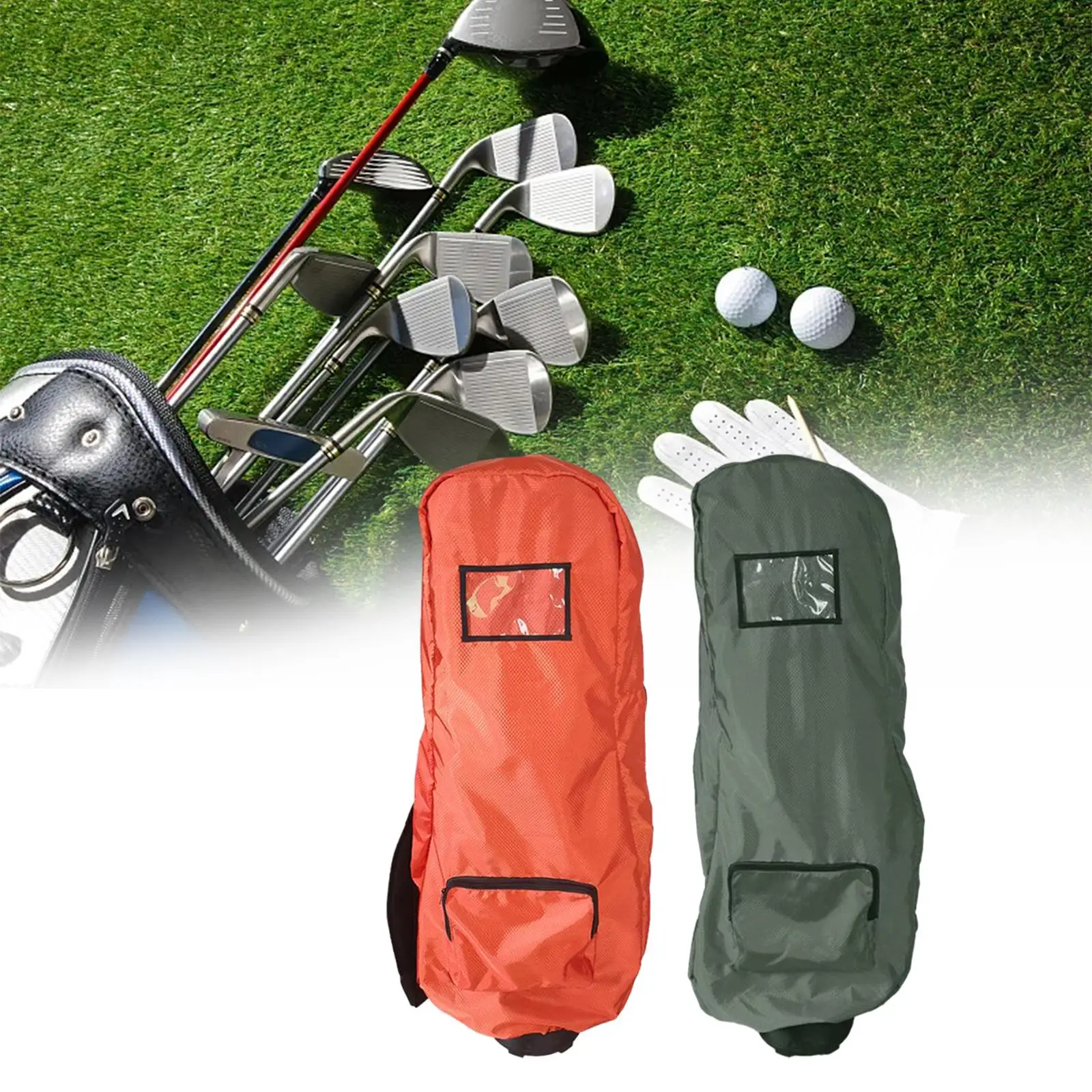 

Golf Bag Rain Cover Waterproof Zipper Protective Rain Protection Cover for Course Travel Outdoor Driving Range Golf Push Carts