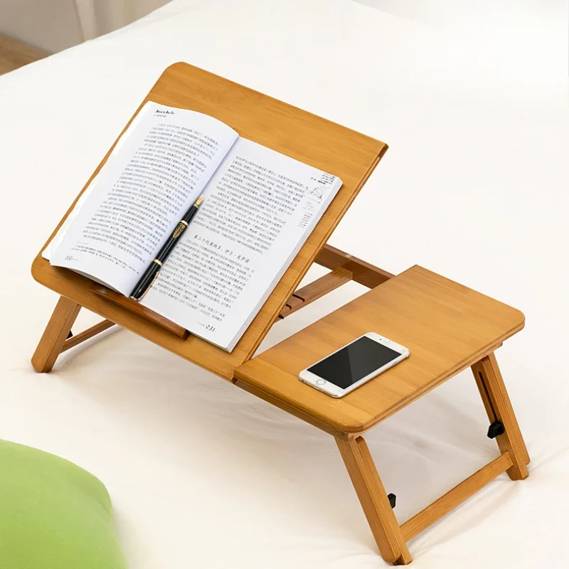 Portable Bamboo Notebook Desk Lightweight Foldable Study Table Multi-Purpose Laptop Desk Sturdy Bed Workstation Ergonomic