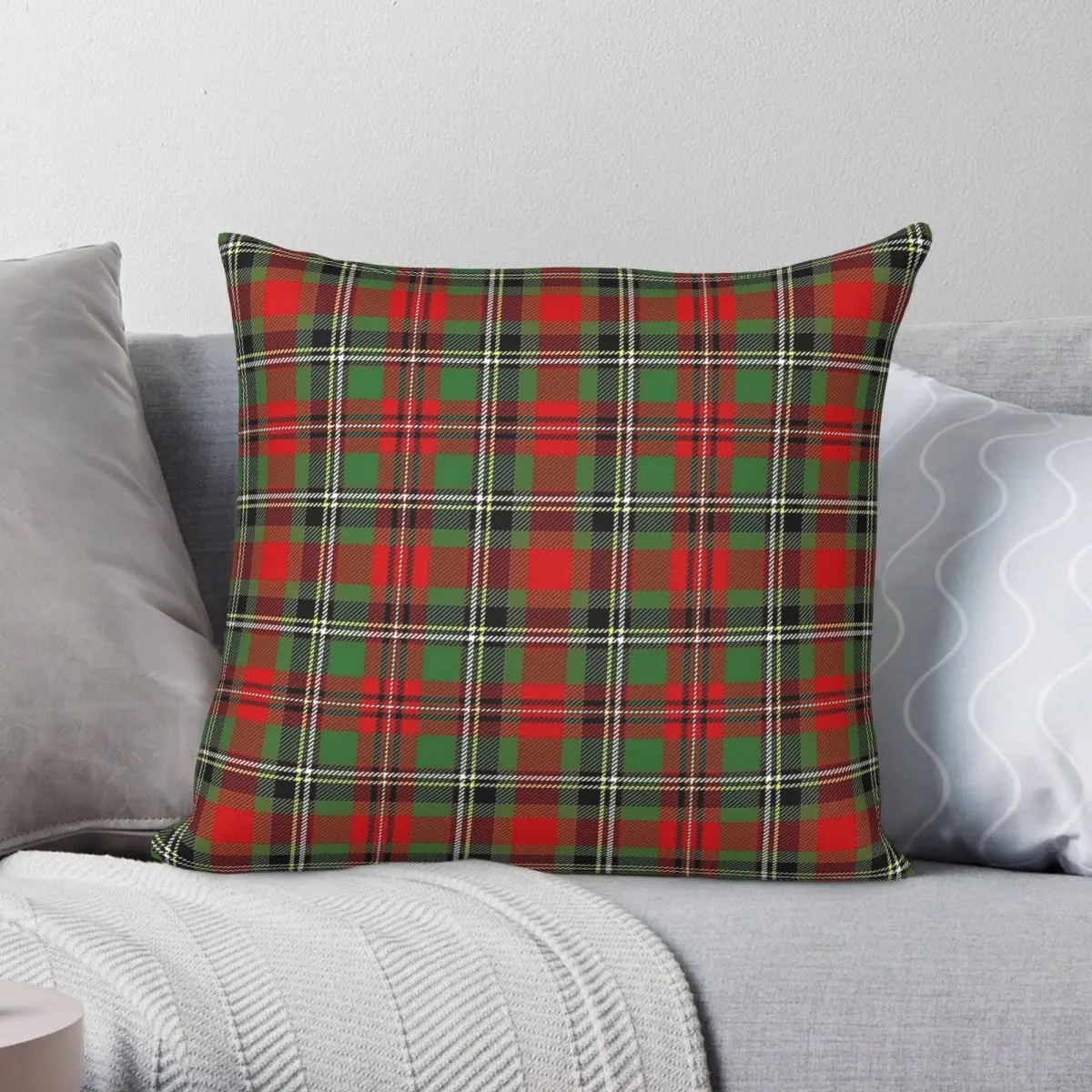 Clan Carolina Tartan Checkered Pillowcase Polyester Linen Velvet Printed Decorative Pillow Case Cushion Cover Wholesale 45x45