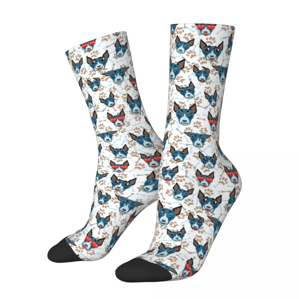 Happy Funny Men's Socks Big Eyes Vintage Harajuku Dog Gentle And Quiet Be Clever And Sensible Hip Hop Pattern Crew Crazy Sock