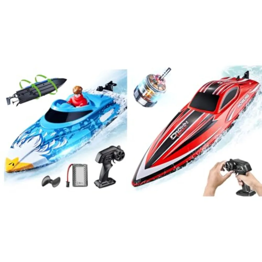 

Радиоуправляемая лодка для активного отдыха на воде, прочная, из АБС-пластика, сине-красная, высокоскоростная, с водонепроницаемым мотором