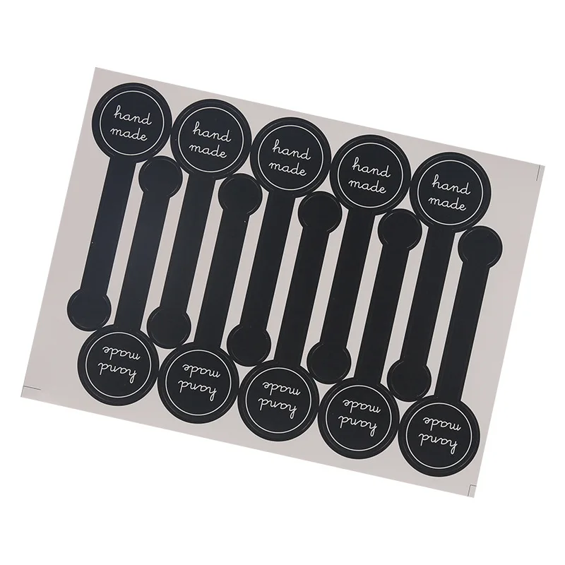 Custom Vintage round Kraft Paper Envelope Sealing Stickers Two-Color Self-Adhesive English Takeout Sealing Sticker