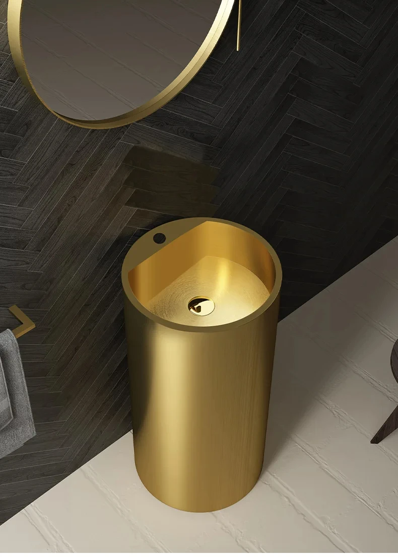 Artistic SUS304 stainless steel 800 * 395mm sink, floor standing luxury sink, gold trendy design sink YX879TB