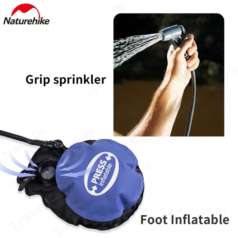 

Naturehike Camping Outdoor Shower Bag 11L Large Capacity Water Bag Ultralight Portable Water Storage Bag with Nozzle+2m Hose