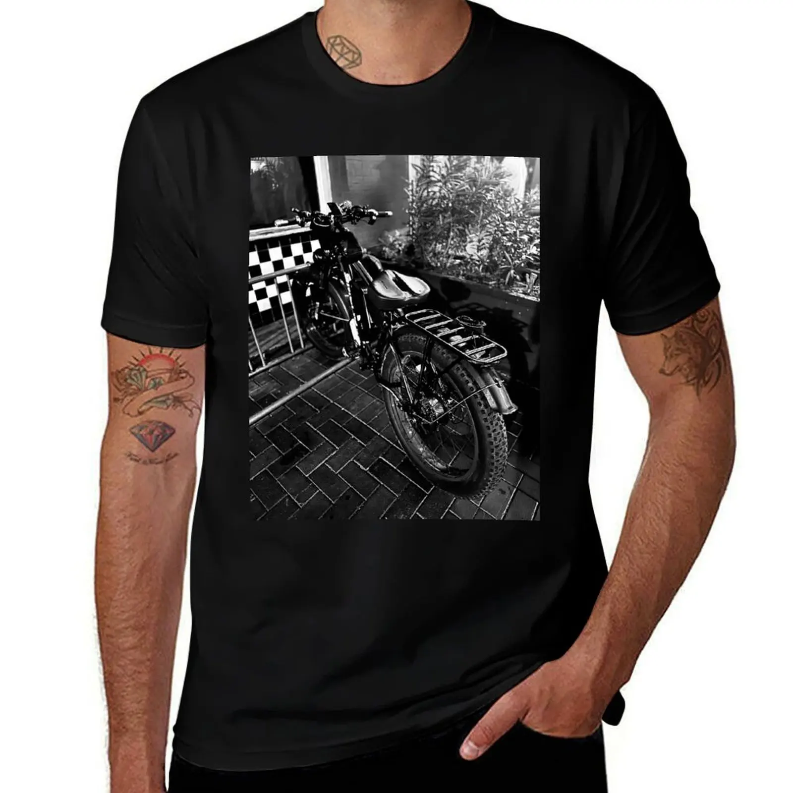 

Black and White Electric Bike Photography T-Shirt for a boy vintage t shirts cheap stuff mens t shirts pack