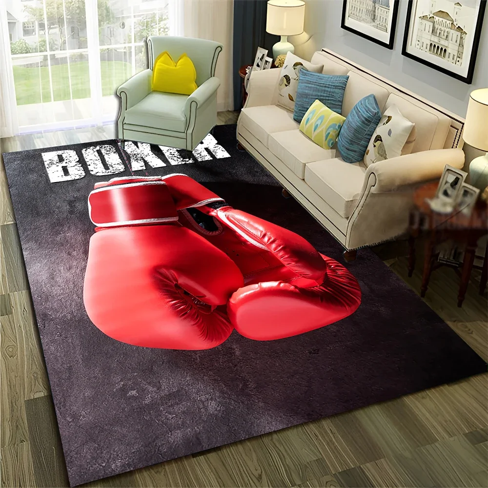 HD Boxer Fight HD Boxing Gloves 3D Carpet Rug for Home Living Room Bedroom Sofa Doormat Decor,Child Area Rug Non-slip Floor Mat