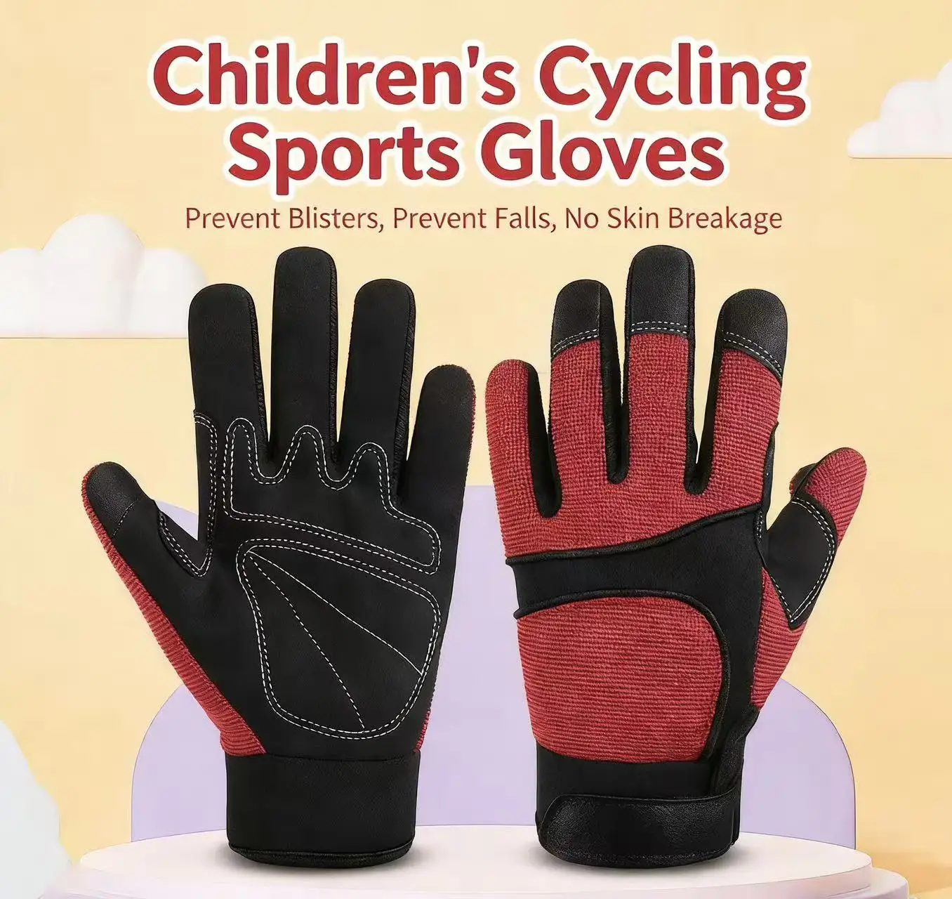 

Kids's Cycling Gloves Full-finger Breathable Drop-proof Spring Summer Outdoor Gloves for Bicycles Scooters Balance Bikes Sports