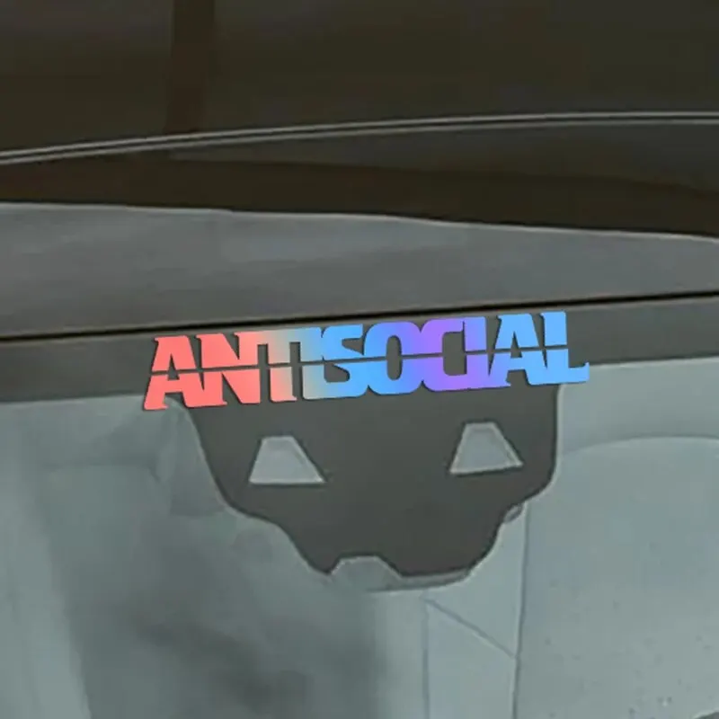 Letter Sticker Vinyl Waterproof Antsocial Decal Non-Fade Reflective Cool Car Decoration Sticker Unique Gift