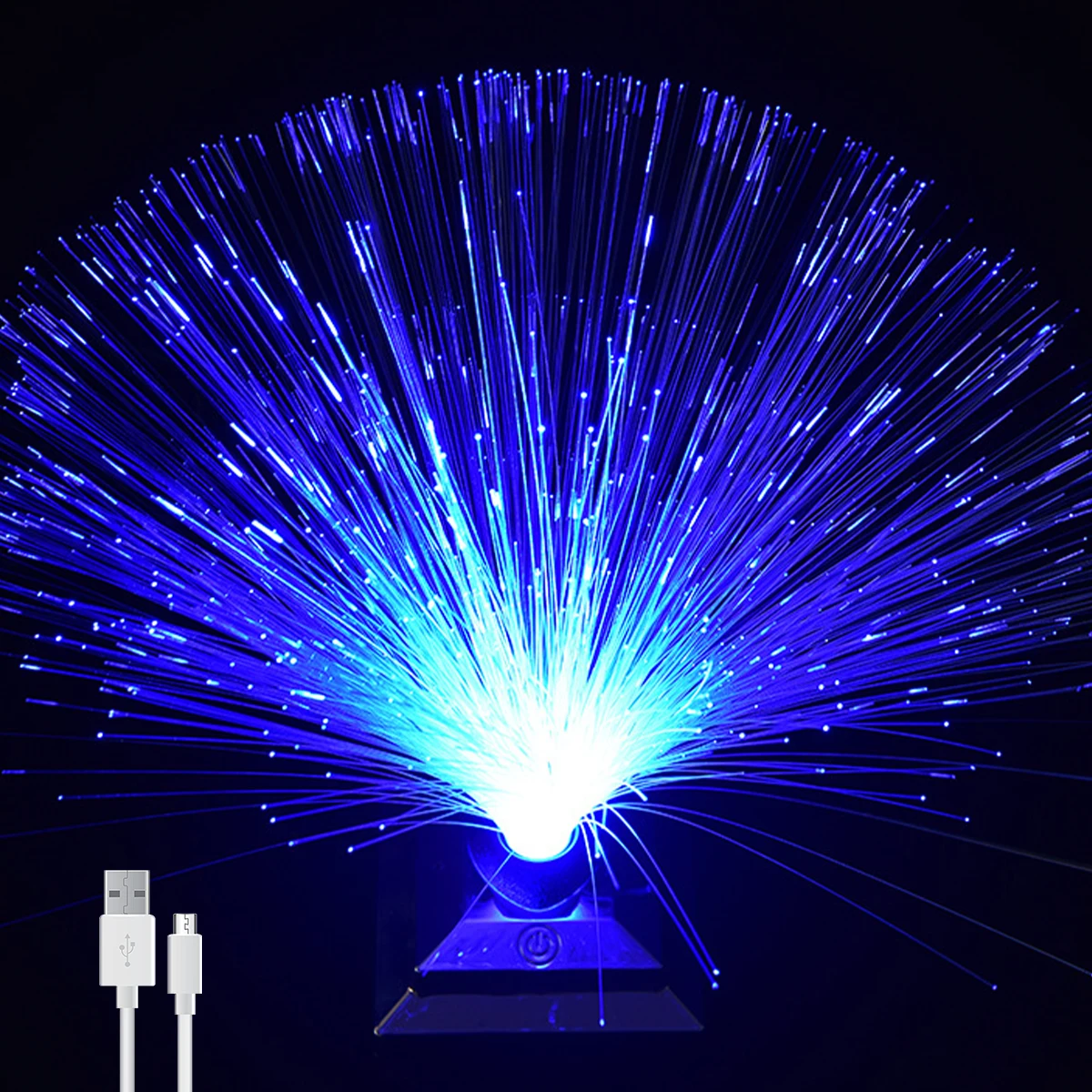 LED Fiber Optic Lamp Color Changing Fiber Optic Light USB Rechargeable Fiber Optic Centerpiece Remote Control Night Light Table