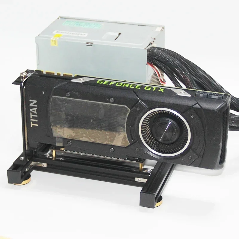 Soporte de tarjeta gráfica externa para manualidades, Base de potencia ATX SFX, Soporte de doble GPU para tarjeta de vídeo, marco fijo de aluminio