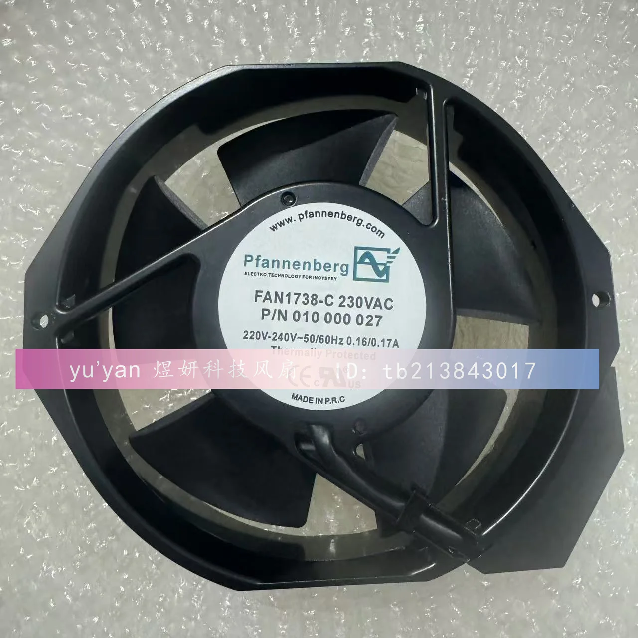 

Pfannenberg FAN1738-C AC 230 В 0,16/0,17 А 172x172x38 мм Вентилятор охлаждения сервера