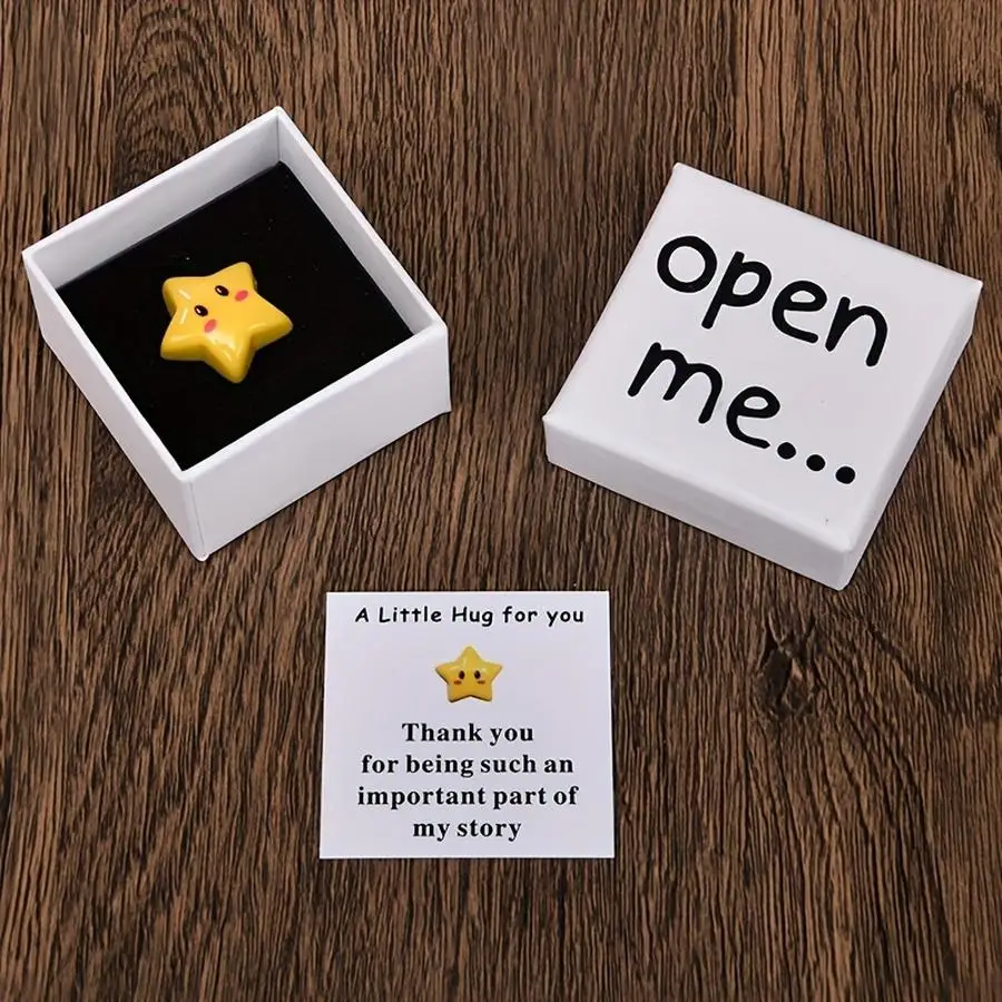 1/5/10/20/50/100pcs A Charming 'Open Me' Surprise Gift Box Filled with Resin Stars - Includes a 'Thank You' Message Card, Perfec