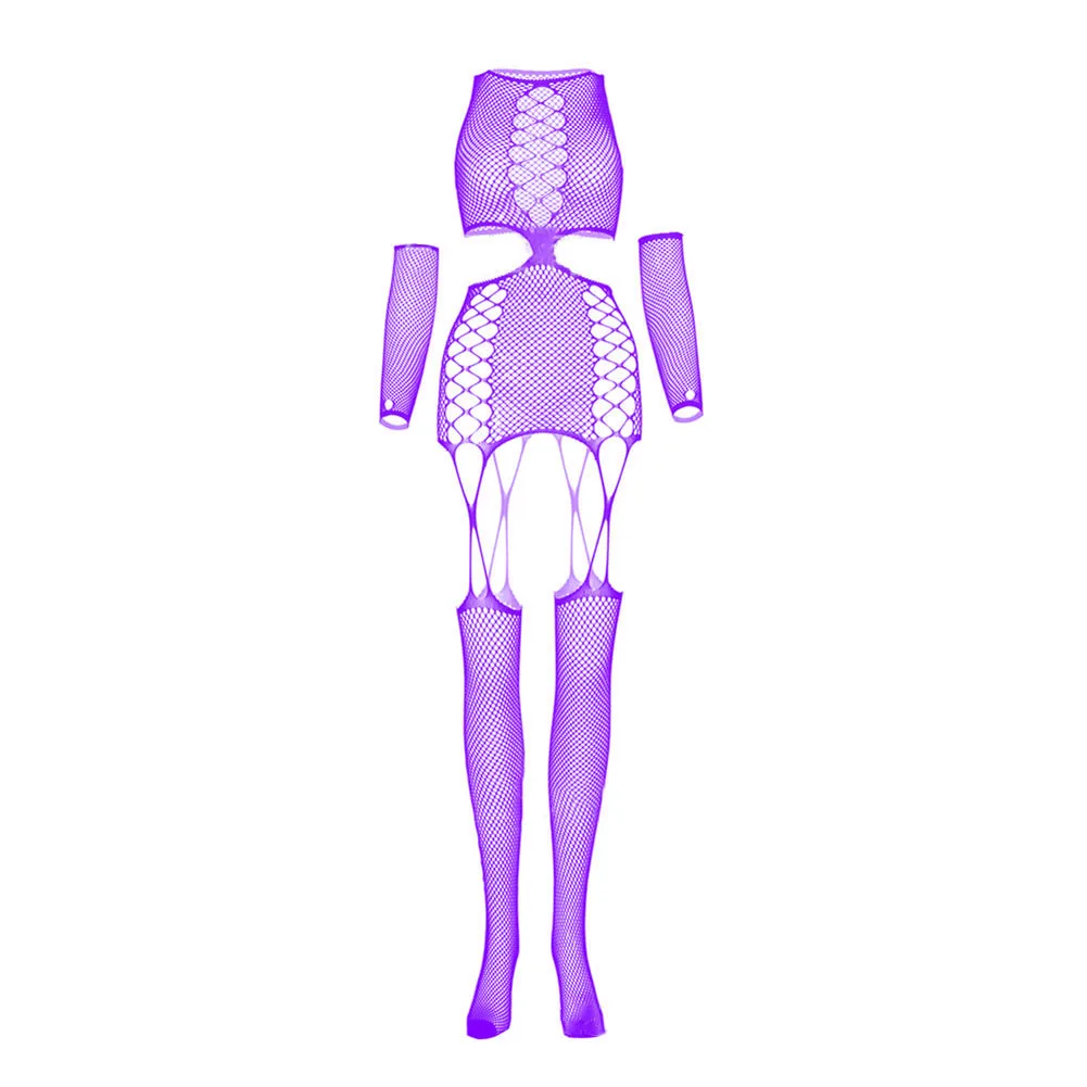 

Сексуальное женское белье из сетки: прозрачный боди-комбинезон с вырезами и открытой промежностью