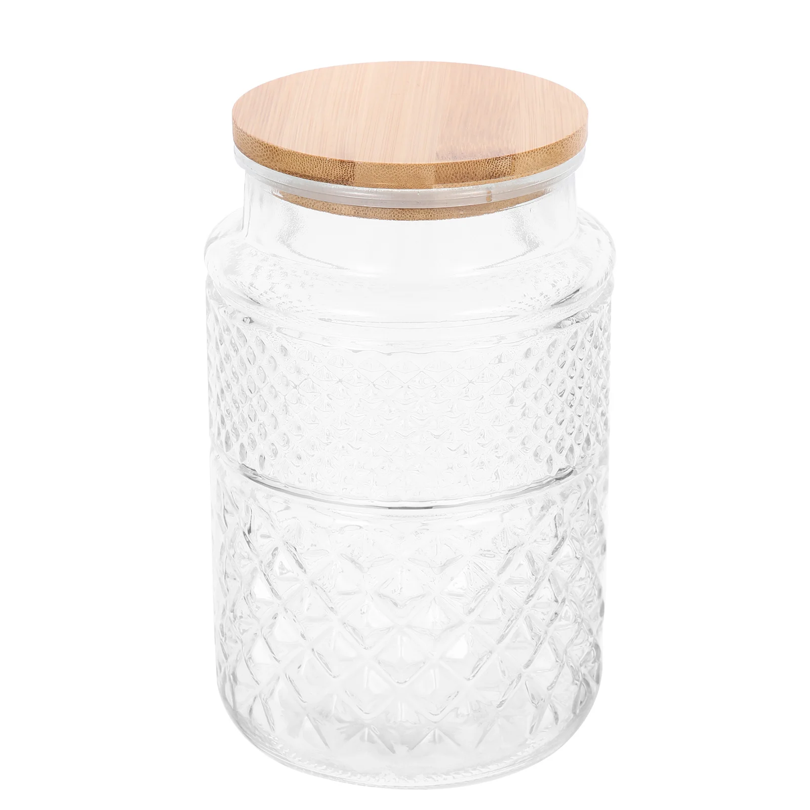 

Glass Sealed Jar Kitchen Storage Canister Bamboo Cover Protection Moisture Proof Long Time Use Simple Design
