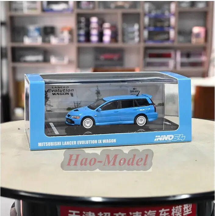 

Модель автомобиля INNO 1/64 для LANCER EVOLUTION IX WAGON, литые под давлением игрушки из сплава, подарки на день рождения для мальчиков, хобби, синие витринные украшения