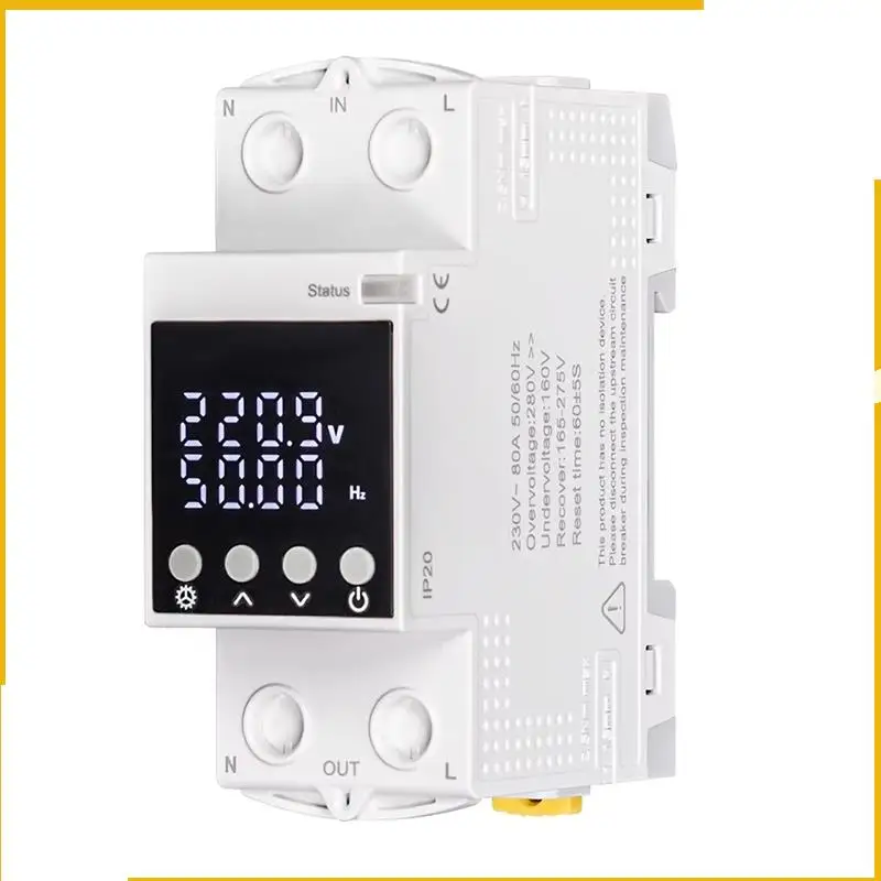 A93P Tuya Wifi Smart Circuit Breaker 80A-Alarm Threshold Set Electricity Monitor V0 Fireproof Retardant APP Control