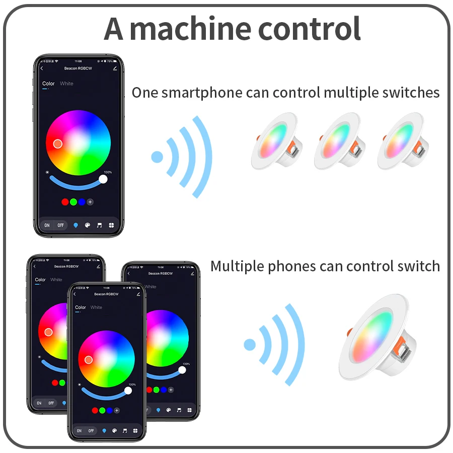 15W Tuya LED Downlight Bluetooth LED Inteligentna lampa sufitowa Czujnik ruchu 220V 110V Ściemnialna lampa RGB APP Zdalne sterowanie Smart Life