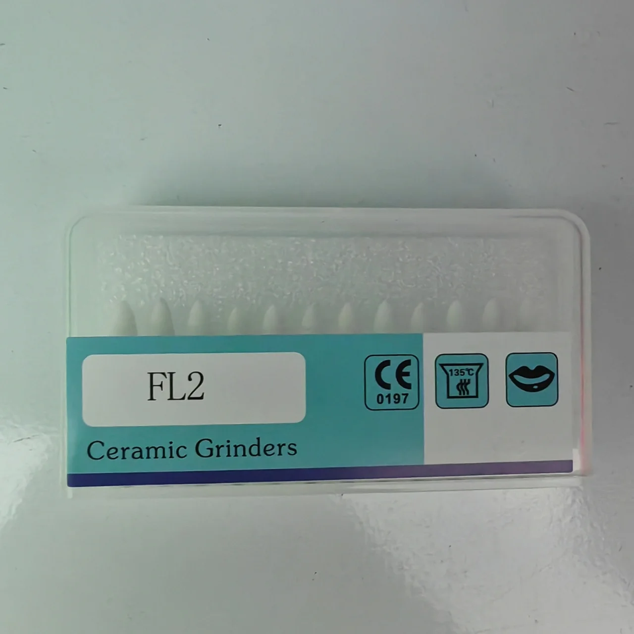 

12Pcs/Box Dental Polishing Stone White Dentistry Tools Flame Cone Round Shape Porcelain Resin For Handpiece Burs FG
