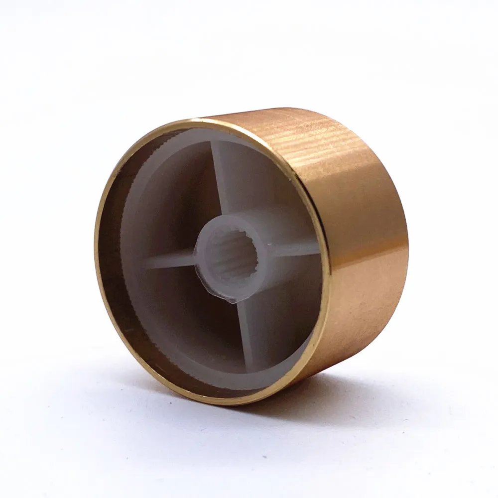 1 pz Oro In Lega di Alluminio Potenziometro Tappo Manopola Encoder Controllo Del Volume Manopola Audio per 6mm Foro Albero Manopola