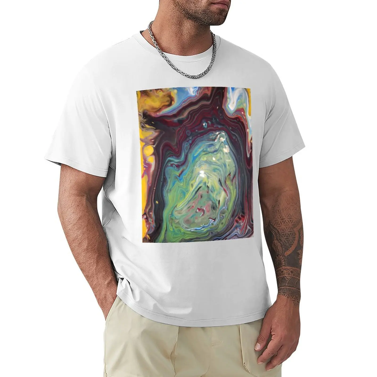 artsy sister pouring art swirl patterns painting decors acrylic puddle wet T-Shirt customizeds t shirts for men pack