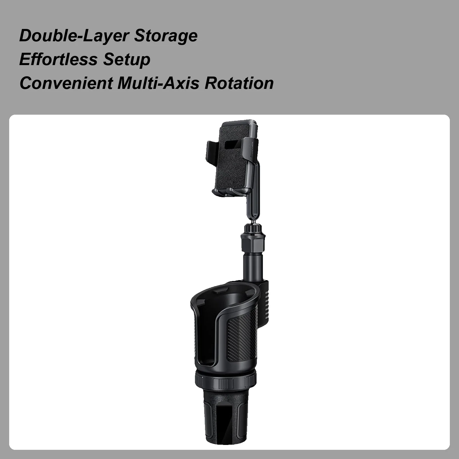 

Car Cup Holder Expander 2 In 1 Drink Adapter With Phone Mount 360 Degree Rotation Car Drink Holder For Vehicle Truck Driving