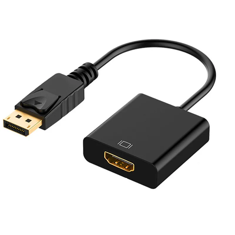 DP to HDMI-Compatible Cable Adapter R DP Male to HDMI Female HDMI-Compatible Cable Converter Video Audio for PC Projector HDTV