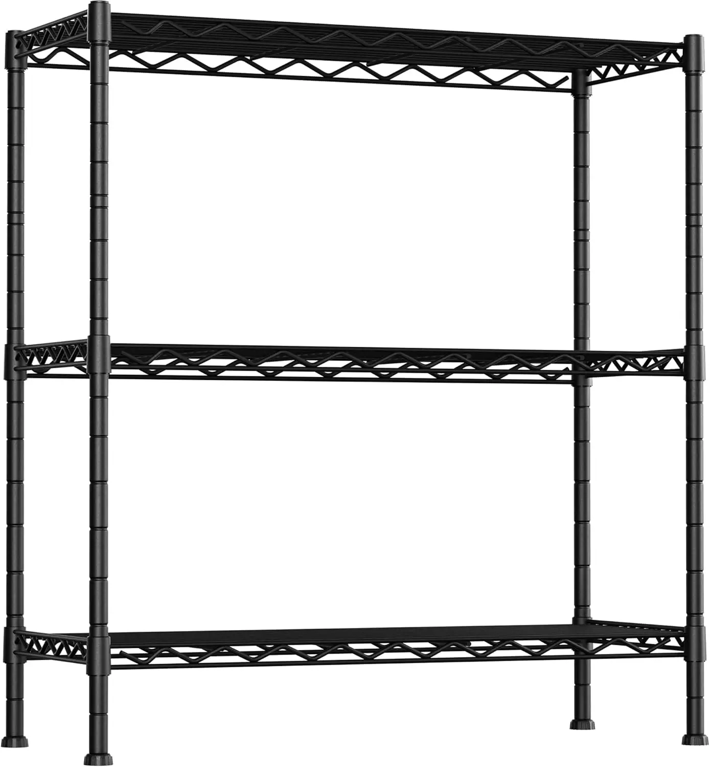 

3-Shelf Adjustable Heavy Duty Storage Shelves,36" Wx14 Dx35.8 H Metal Organizer Wire Rack for Laundry Bathroom Kitchen Pantry Cl