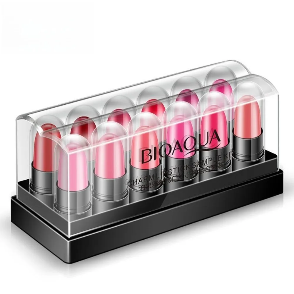 12 Kleuren/1 Doos Lippenstift Set Hydraterende Lipgloss Is Niet Gemakkelijk Om Make-Up Te Verwijderen Zonder Te Vervagen Lippenstift Oogschaduw Cosmetica