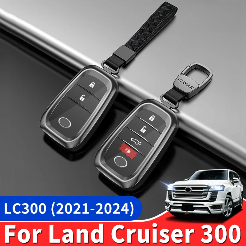 For Toyota Land Cruiser 300 LC300 Upgraded Accessories 2022 2023 2024 Fully Enclosed Protection Metal Key Shell Leather Case