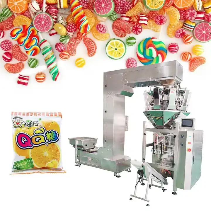 كامل التلقائي VFFS وزنها ختم كيس مزموم التعبئة والتغليف القهوة تغذية الموز الحلوى وجبة خفيفة النيتروجين الحبوب رقائق البطاطس آلة التعبئة