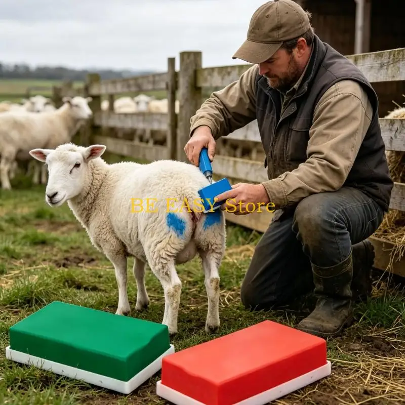 E28F Sheep Breeding Marker Inserts, 3 Pack in Red, Blue, and Green to Support Visible Identification, Routine Sheep Grouping,