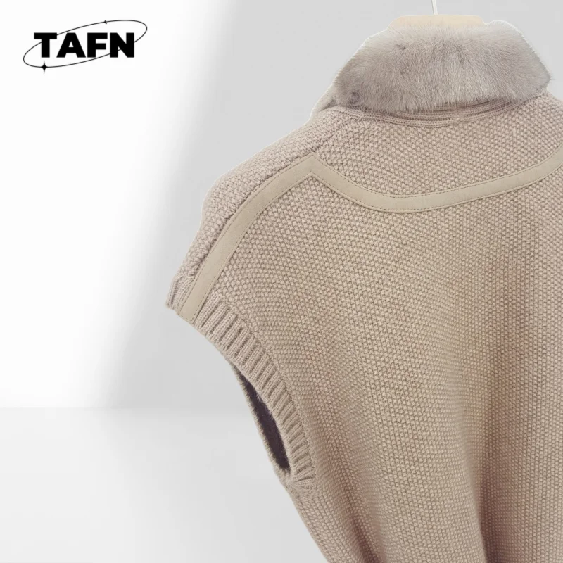 سترة متماسكة عصرية بلون سادة للنساء، مريحة وعصرية لفصل الشتاء، مريحة فاخرة لفصلي الخريف والشتاء AJ1837 #5