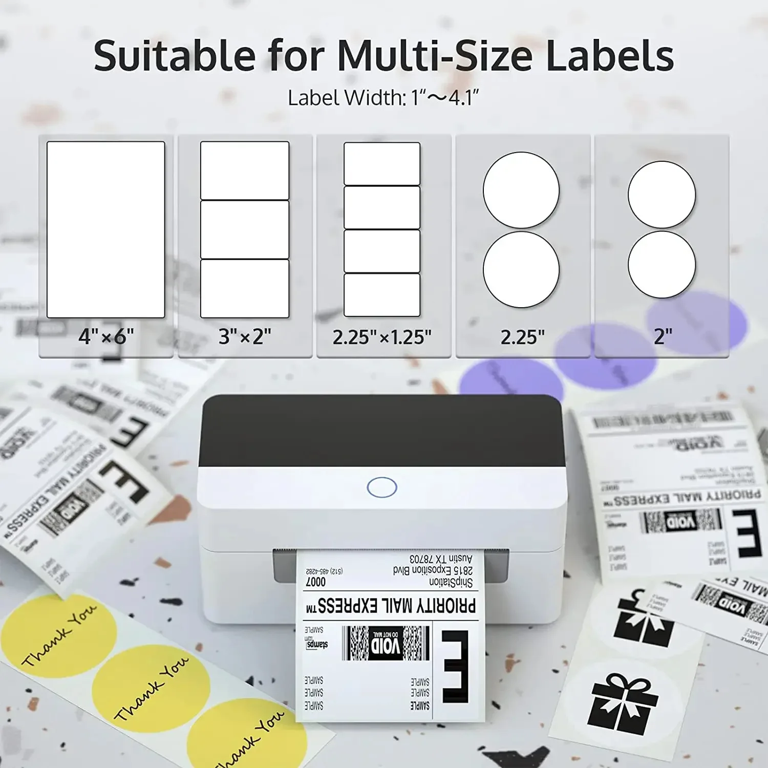 Imagem -06 - Xprinter Impressora de Etiquetas Térmica Express Barcode Impressora Etiqueta Titular Pos para Macos Windows Bluetooth ou Usb D463b 4x6