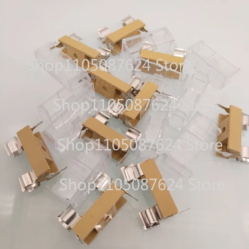 V   10pcs Panel Mount PCB Fuse Holder Case with Transparent Cover 5 x 20mm