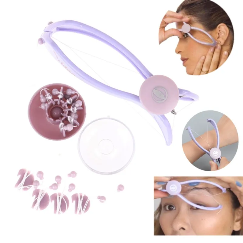 Women Mini Facial Hair Remover Spring Threading Epilator Face Defeatherer Hair Removal DIY Makeup Beauty Tool for Cheeks Eyebrow