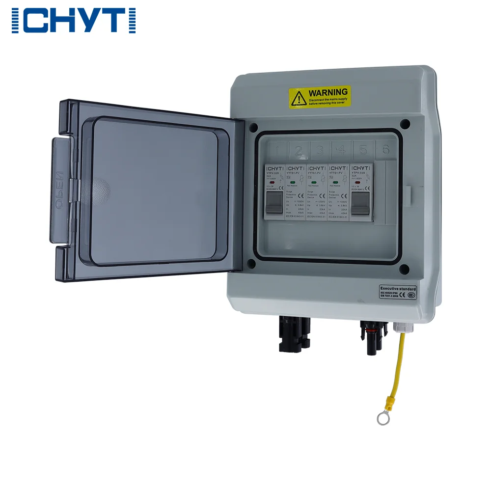 New Type CHYT IP65 1 in 1 Out 1 Strings 15a 1000v Dc Solar Pv Array Plastic Solar DC Combiner Box With Dc Fuse,Spd