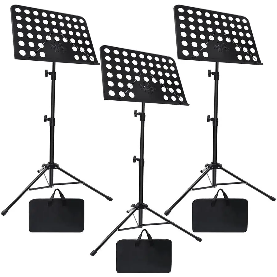 Soporte para Partituras, Paquete de 3 Soportes Ajustables con Bolsa de Transporte, Soporte Profesional para Libros de Música, Soporte con Clip para Partituras de Guitarra