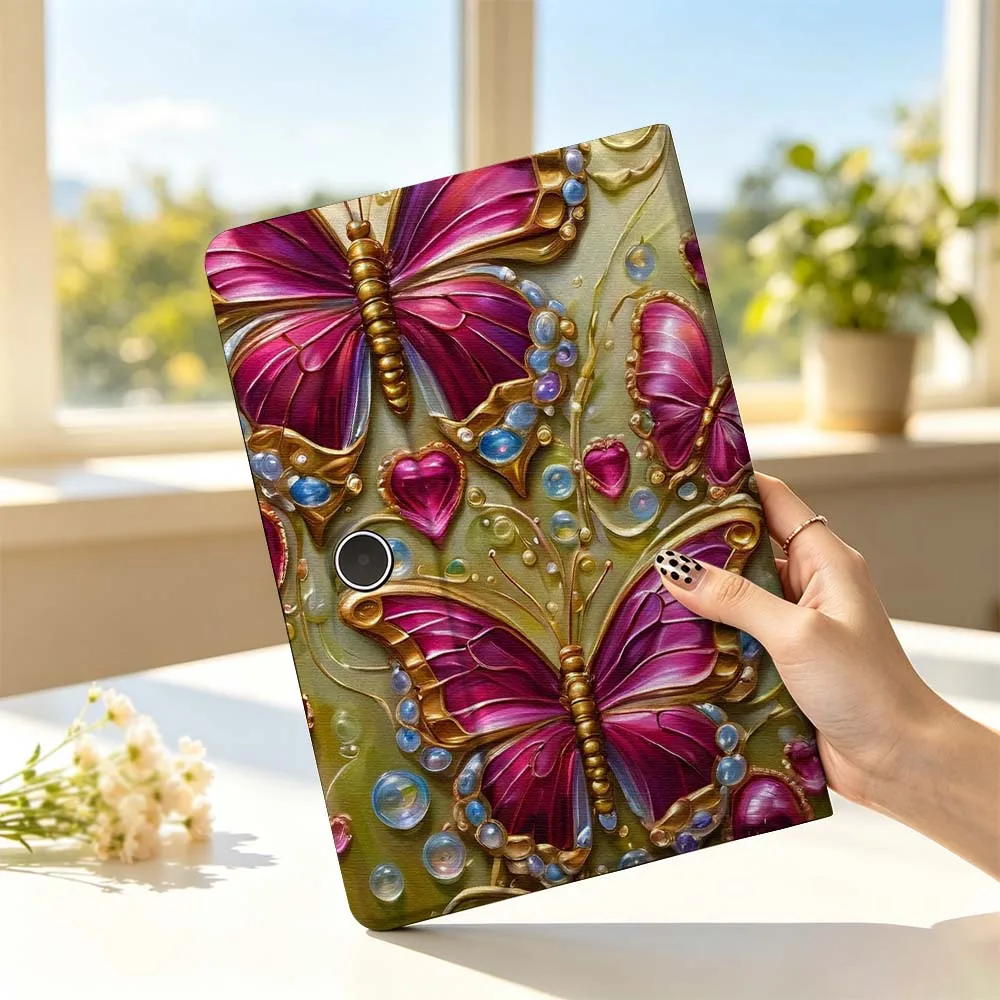 Cartoon Red Heart Butterfly Wings Soft For OPPO VIVO IQOO OnePlus Realme Pad 3 Pro 13 12.1 11.61 11.4 10.36 11 inch Tablet Case