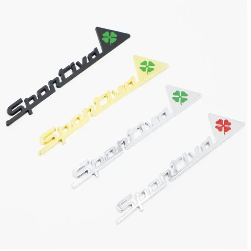 

SPORTIVA four-leaf metal badge car stickers for Alfa Romeo series refit logo accessories side door leaf trunk decorate label